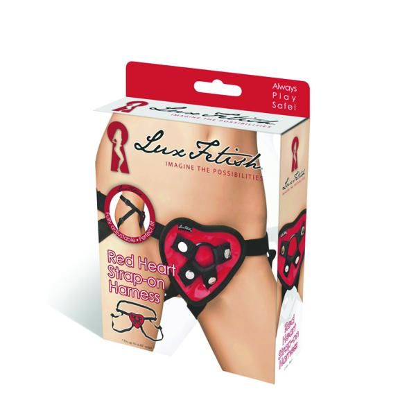 LUX FETISH Red Heart StrapOn Uprząż zdjęcie 1