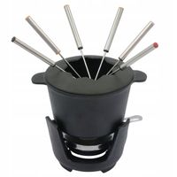 2 x Zestawy do fondue garnek żeliwny + 6 widelców palnik Kinghoff