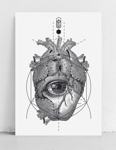 Plakat serce oko geometria 61x91 cm na Arena.pl