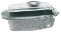 GARNEK Ceramiczny MARMUROWY Kwadratowy 26cm INDUKCJA Gaz 5,5l 81141