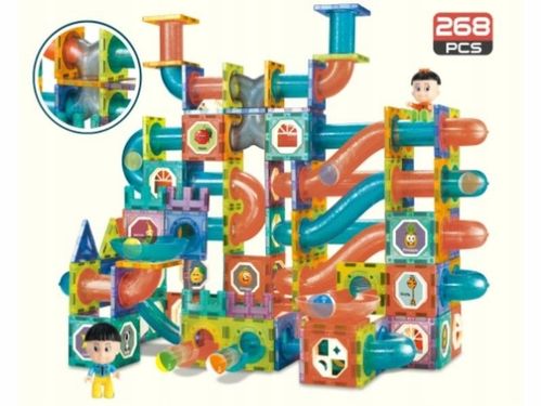 Klocki Magnetyczne, Tor Kulkowy Dla Kulek 268 Elementy Kulodrom na Arena.pl