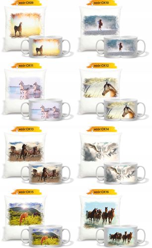 Zestaw PODUSZKA + KUBEK nadruk z KONIEM KOŃ IDEALNY PREZENT URODZINOWY na Arena.pl