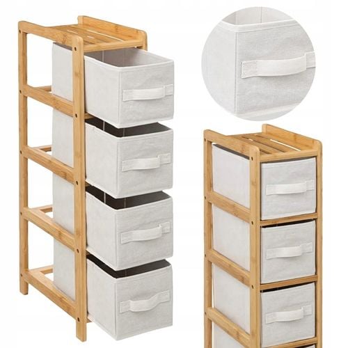 Regał łazienkowy do przechowywania z 4 koszami tekstylnymi Szuflady na Arena.pl