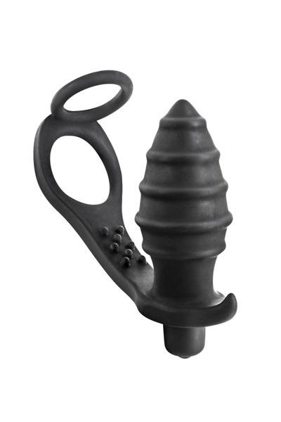 PROSTATE STIMULATOR COCKRING PLUG AP071 BLACK zdjęcie 1