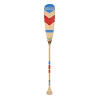 Pagaj John Paddle Beaver Ozdoba Kolorowy Malowany 125 cm WZ1 ze skórzaną pionową zawieszką 125 cm