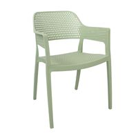 Krzesło ogrodowe HILE 193GR – zielone, plastikowe, sztaplowane
