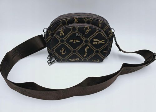 Eslee - torebka listonoszka skóra ekologiczna nadruk brązowy E8882C na Arena.pl