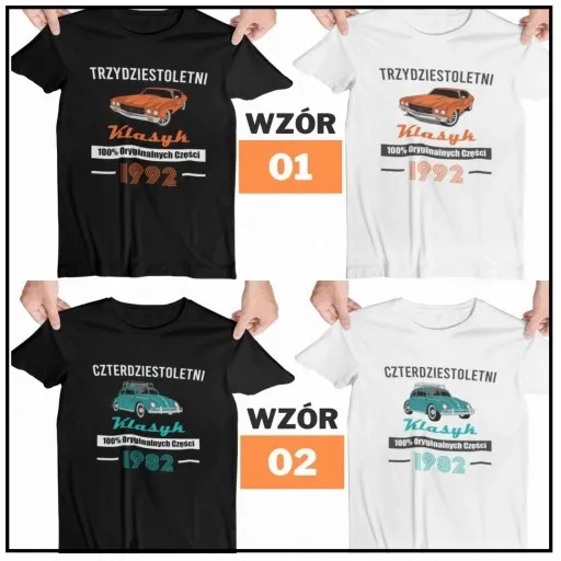 PREZENT NA 30 40 50 60 70 URODZINY DLA TATY FACETA MĘSKA KOSZULKA KLASYK zdjęcie 2