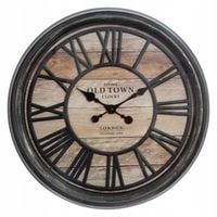 ZEGAR ŚCIENNY DUŻY 50 CM CICHY NA ŚCIANĘ DO SALONU DREWNIANY RETRO ZEGAREK