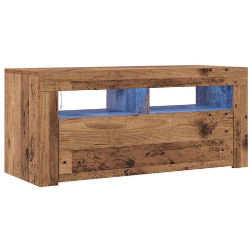 Szafka pod TV z oświetleniem LED, stare drewno, 90x35x40 cm na Arena.pl