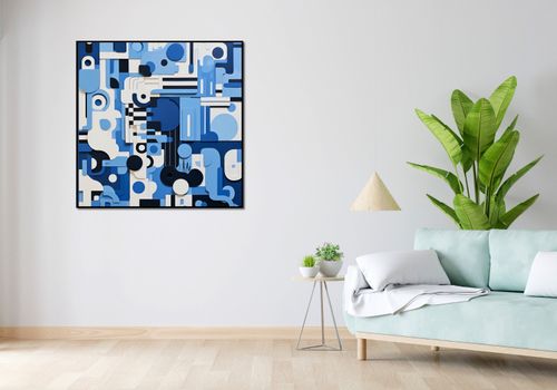 Plakat 100x100cm Niebieski Labirynt na Arena.pl