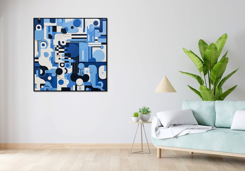 Plakat 100x100cm Niebieski Labirynt zdjęcie 4