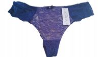 Majtki koronkowe stringi tanga VALEGE Lingerie rubis granatowe XL 42