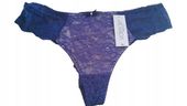 Majtki koronkowe stringi tanga VALEGE Lingerie rubis granatowe XL 42