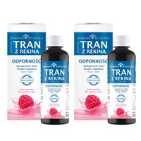 Tran z rekina Malina 250 ml EPA ODPORNOŚĆ Selen Cynk ZESTAW