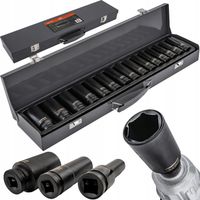 ZESTAW NASADEK UDAROWYCH DO KLUCZY 10-30MM HEX 1/2" 78MM CRV PM-ZNU-1032T