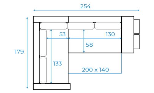 Narożnik, lewy, półka, pufy w prawym, LUSSO, 254cm, czerwony | TYLETEGOTU na Arena.pl
