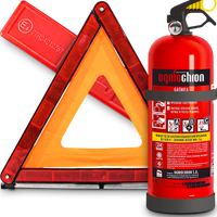 Gaśnica 2KG Ogniochron Z Manometrem Trójkąt Ostrzegawczy Zestaw Bagażnika