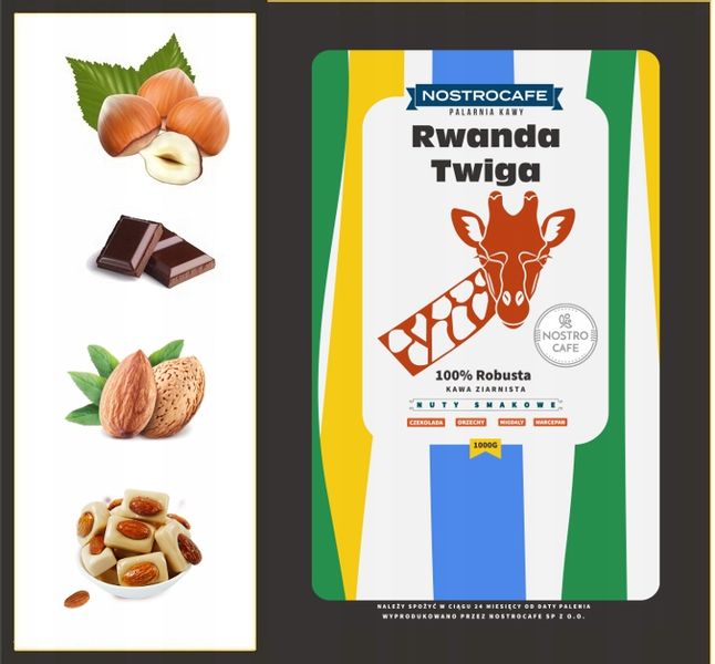 Kawa Ziarnista 1KG Rwanda Twiga - 100% ROBUSTA zdjęcie 2