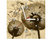 30CM 30CM ZEGAR ŚCIENNY OBRAZ DMUCHAWCE KREMOWYM TLE DRUK PŁÓTNO