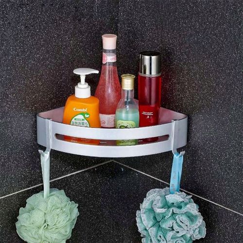 PÓŁKA ŁAZIENKOWA POD PRYSZNIC NAROŻNA SREBRNA ŚCIENNA PRYSZNICOWA KPL 2szt na Arena.pl