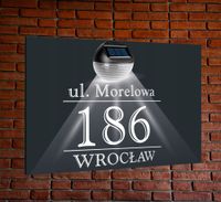 TABLICZKA ADRESOWA oświetlona numer domu nierdzewna ANTRACYT dibond 40x30cm