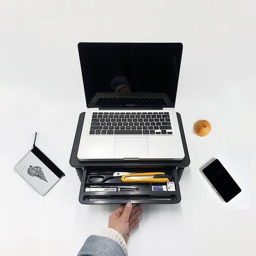 PODSTAWKA POD MONITOR LAPTOP REGULOWANA Z SZUFLADĄ METALOWA GAMINGOWA na Arena.pl