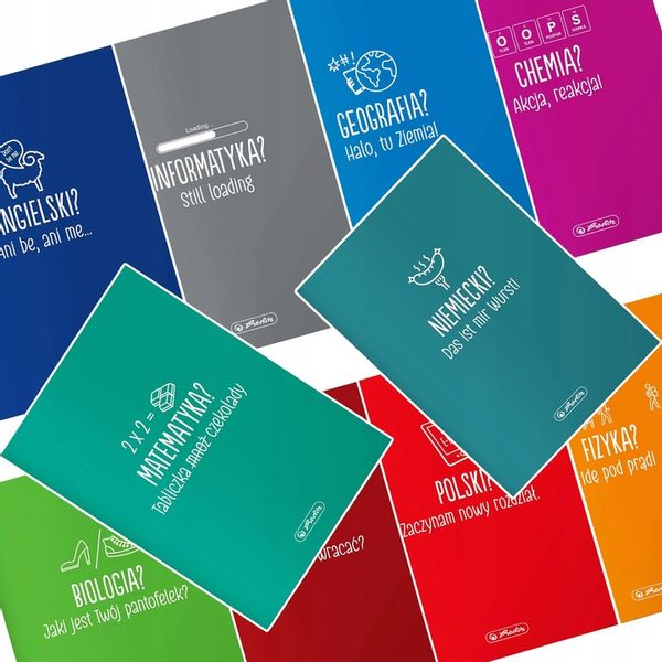 ZESTAW 10 ZESZYTÓW TEMATYCZNYCH PRZEDMIOTOWYCH ZE ŚCIĄGĄ 60k A5 HERLITZ zdjęcie 8