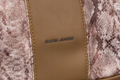 torebka damska ze skóry ekologicznej z wężowym wzorem - david jones na Arena.pl