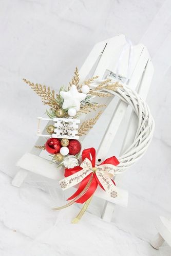 Wianek świąteczny na drzwi ozdoba stroik KOLORY na Arena.pl