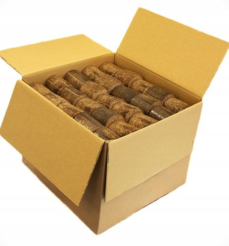 BRYKIET KOMINKOWY W KARTONIE 25 KG walec drzewny mieszany kominek drewno na Arena.pl