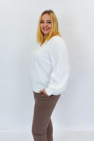 Delikatna Bluzka Damska Biała 44 zdjęcie 3
