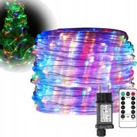 MOCNY WĄŻ ŚWIETLNY ZEWNĘTRZNY LAMPKI CHOINKOWE 100 LED DŁUGI 10m MULTIKOLOR