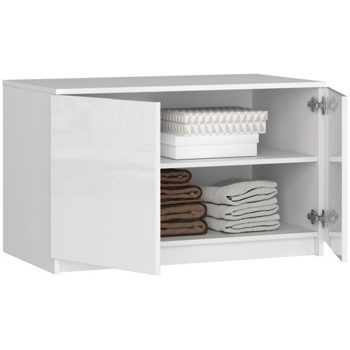 Nadstawka na szafę S 90 cm - biała-biały połysk - 2 drzwi na Arena.pl