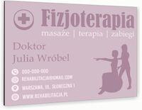 nadruk UV TABLICZKA reklamowa nierdzewna dibond 40x30 szyld FIZJOTERAPIA
