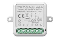 PRZEKAŹNIK PRZEŁĄCZNIK WŁĄCZNIK ŚWIATŁA 2 CH WiFi DOPUSZKOWY MINI SMART TUY