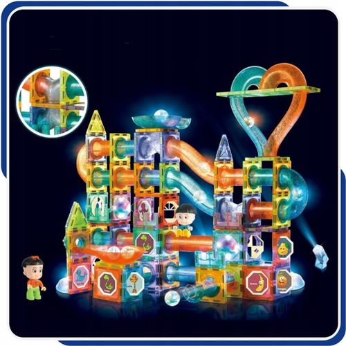 KLOCKI MAGNETYCZNE ŚWIĘCĄCE TOR KULKOWY KLOCKI KONSTRUKCYJNE KULODROM 202EL na Arena.pl