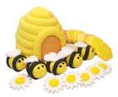 Zestaw na tort UL i Pszczółki pszczoła 5szt + kafle +kwiaty /ULK6