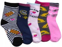 Skarpetki Dziewczęce Bawełna Szkoła 5-PAR 22-24