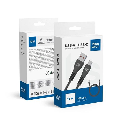 Kabel USB A do USB C Blue Star 2A 12W 1 m DC99C czarny na Arena.pl