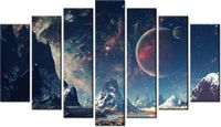 80CM 140CM OBRAZ 7 ELEM OBCA PLANETA ŚCIENNY