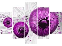 105CM 150CM OBRAZ 5 ELEM FIOLETOWE DMUCHAWCE 2 DRUK