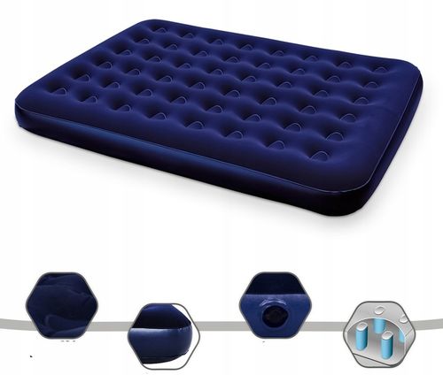 MATERAC JEDNOOSOBOWY DMUCHANY DO SPANIA WELUROWY ŁÓŻKO Z POMPKA 1 na Arena.pl