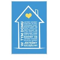 W tym domu - niebieski - magnes szklany