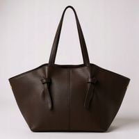 Torebka damska VERA PELLE skórzana SHOPPER ŁÓDKA na ramię BRĄZ CZEKOLADOWY