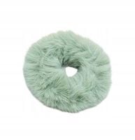 Gumka do włosów mocna elastyczna mięciutkie futerko zielony