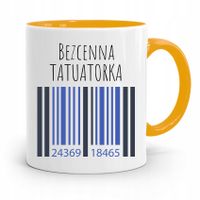 Dla Tatuażystki Tatuażysty Kubek Żółty Na Prezent Z Nadrukiem Ze Zdjęciem