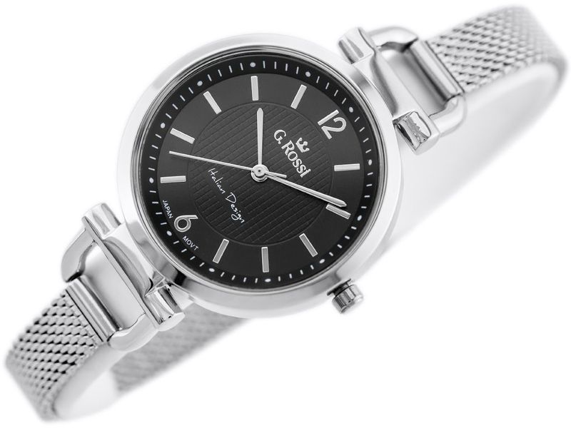 ZEGAREK G. ROSSI - LESTI - 3652B (zg772b) - silver/black + BOX zdjęcie 2