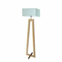 Lampa podłogowa JAWA abażur miętowy stelaż dębowy