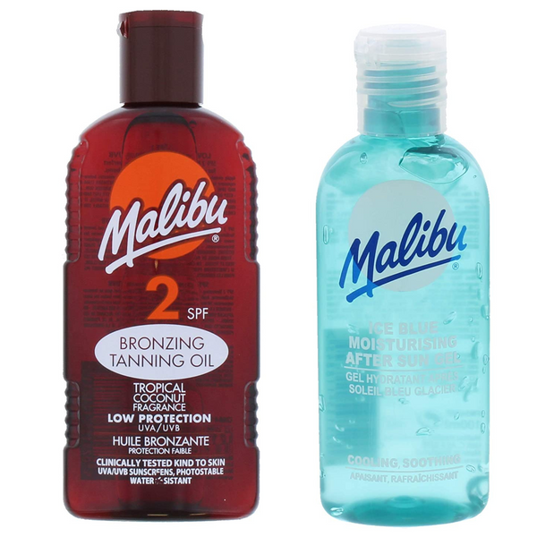 Malibu Olejek Do Opalania SPF2 200ml + Żel Po Opalaniu 100ml zdjęcie 1